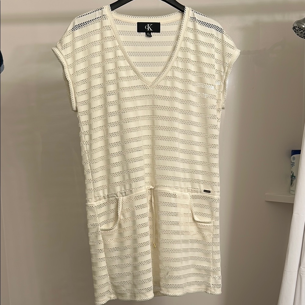 Calvin Klein Cream Knit swim Dress